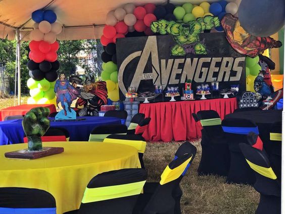 fiesta infantil de Avengers DECORACIÓN 