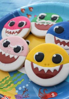 Fiesta de Baby Shark para niño galletas